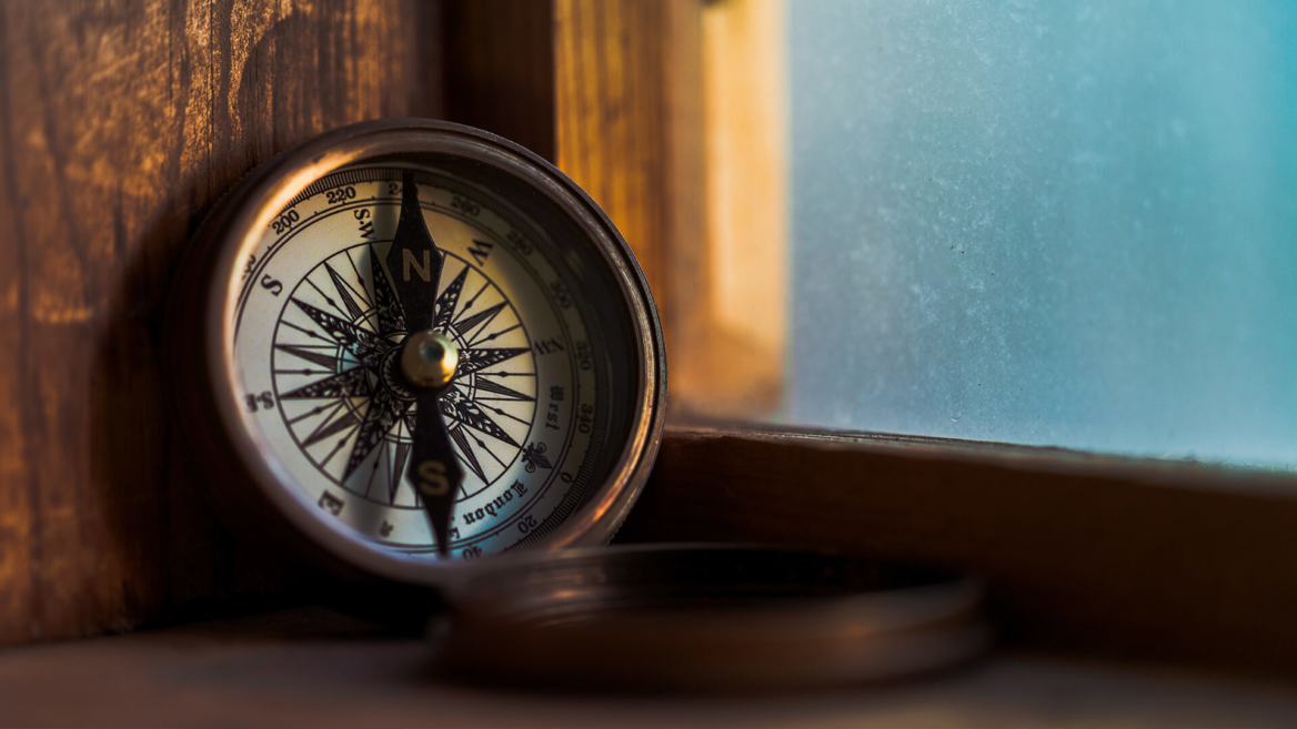 Compass in a windowsill